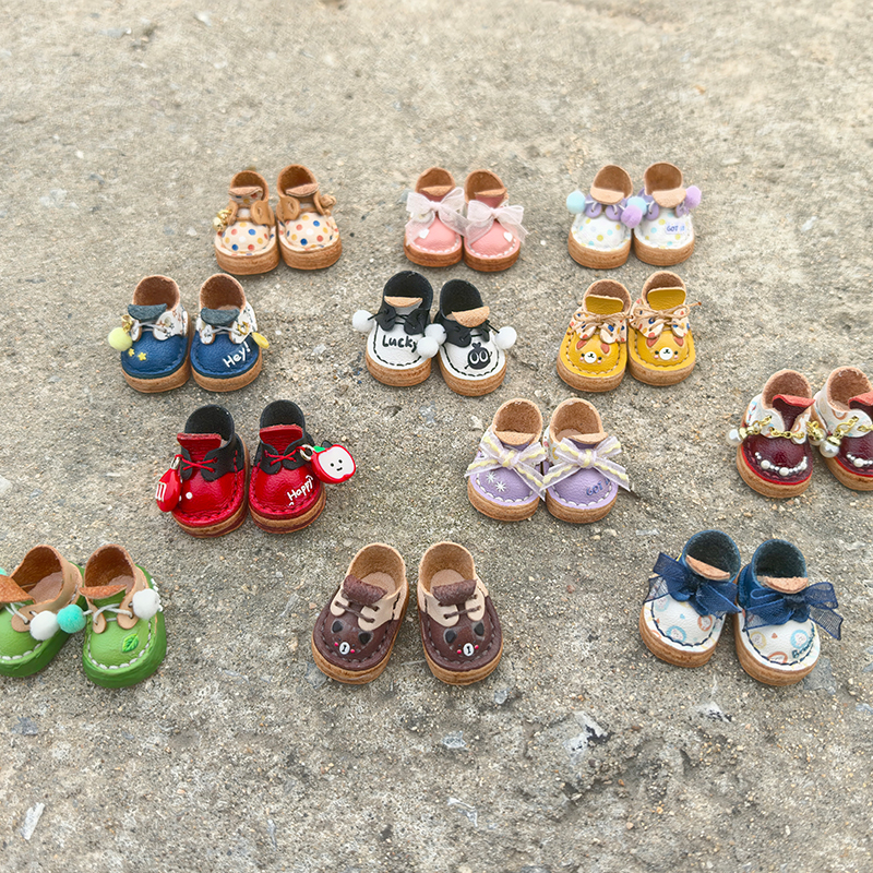 【ob11鞋子成品】兔子米奇娃娃皮鞋植鞣革皮BJD点小闹YMY可穿2cm