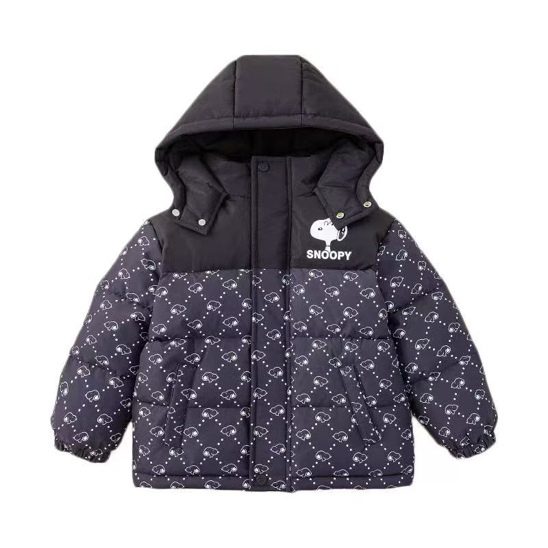 100~150码史N比家儿童冬季新款羽绒服外套加厚款洋气印花羽绒外套