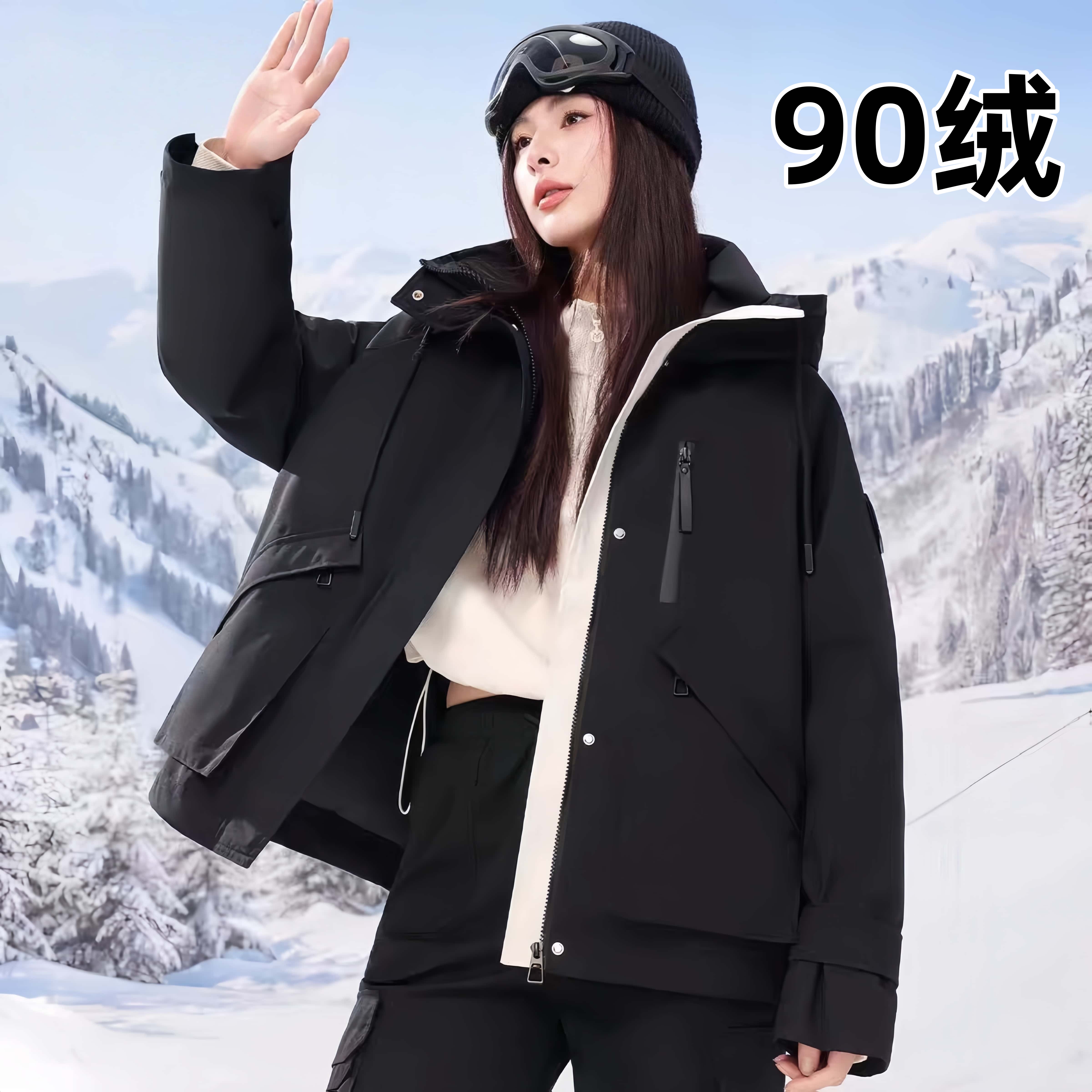 秋冬上新！S~L码 冰家羽绒服女秋冬工装派克服羽绒冲锋衣