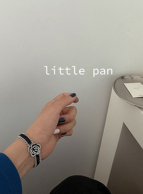 黑色山茶花复古韩国小香风手链女