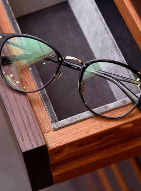 手工赛璐珞眼镜金子中金近视赛璐璐镜架YELLOWS PLUS纯钛Nicky