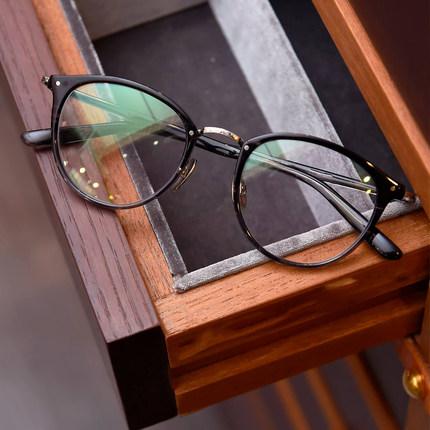 手工赛璐珞眼镜金子中金近视赛璐璐镜架YELLOWS PLUS纯钛Nicky