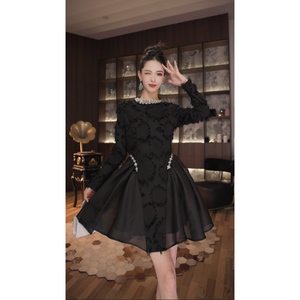 国内设计师品牌 时尚显瘦法式性感气质名媛连衣裙21487