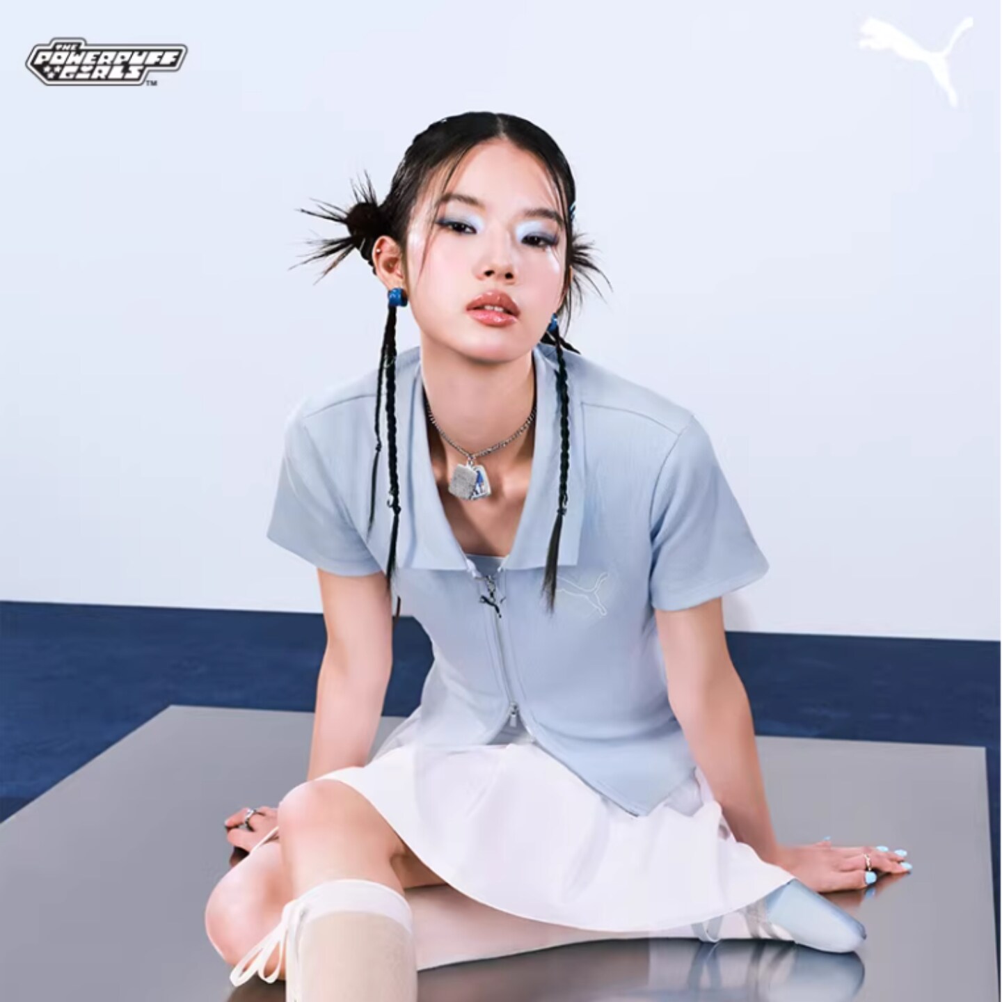 Puma飞天小女警联名拉链POLO衫