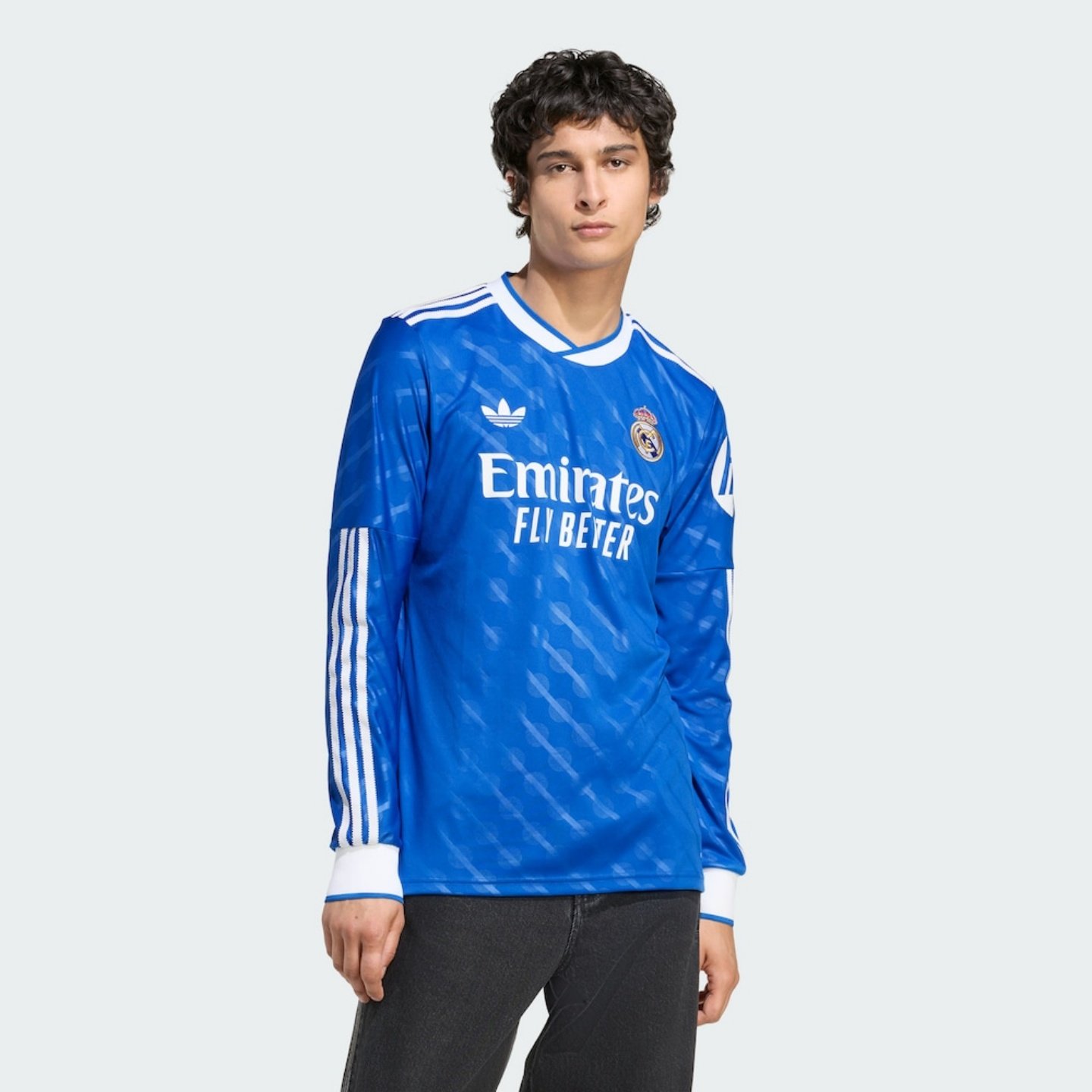 Adidas阿迪达斯25/26赛季皇马第二客场球迷版长袖足球球衣JW4054
