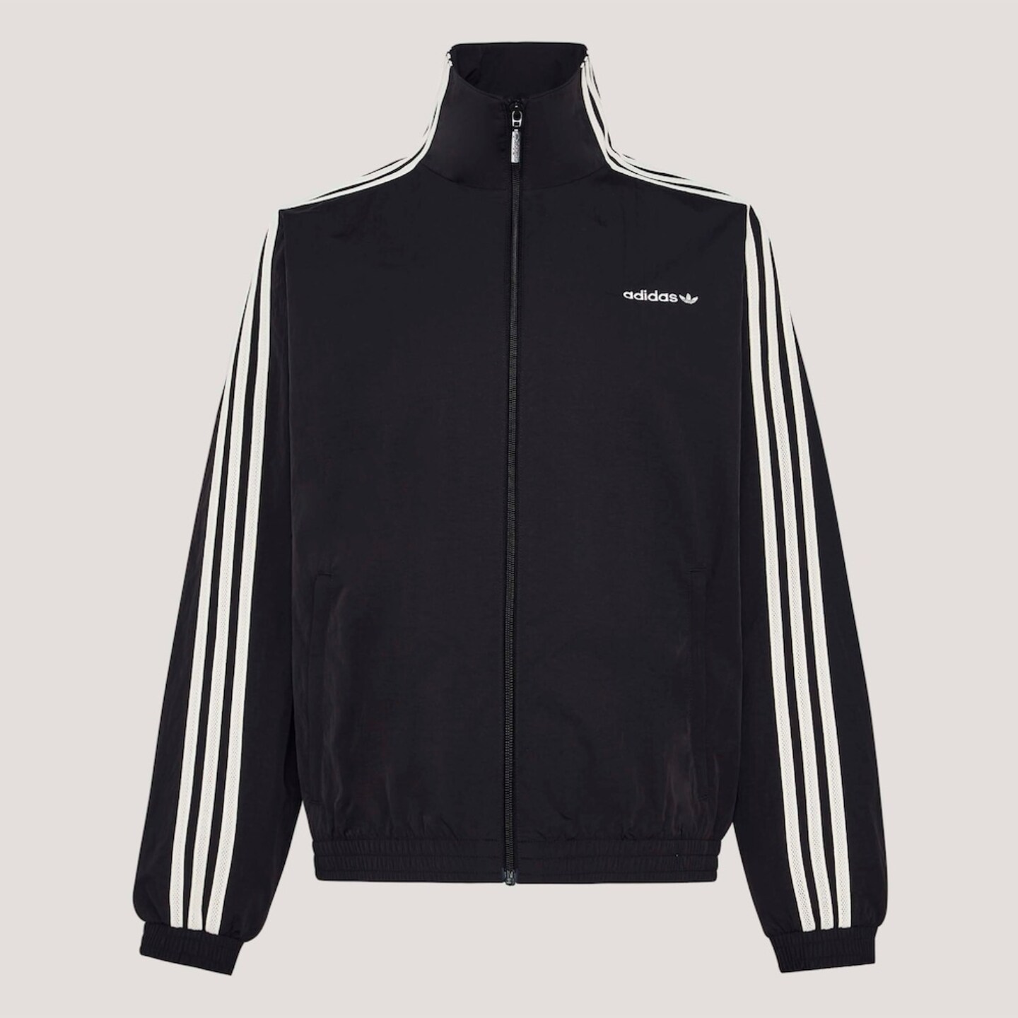 Adidas阿迪达斯女子经典日常舒适常规版型梭织高领运动外套KX7977