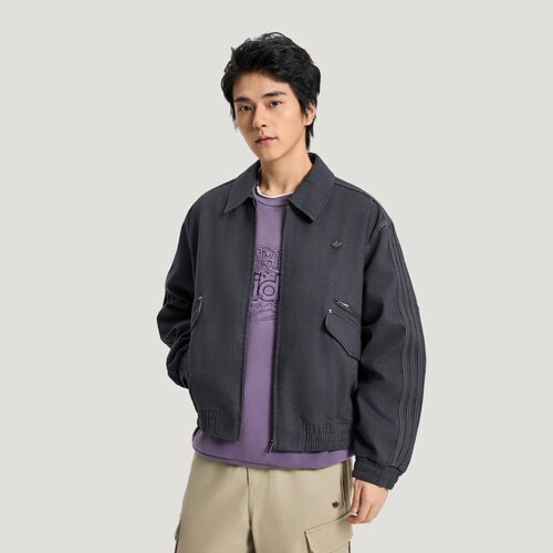 阿迪达斯男宽松运动叠穿夹克