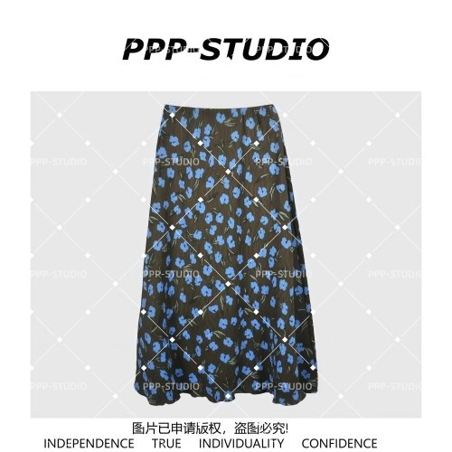 『PP-STUDIO』新款时尚复古风设计款波点印花半身裙*20261628