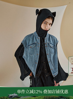 日着原创设计女装2026年春季新款复古时尚宽松摩登个性牛仔夹马甲
