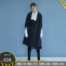 新款 小个子牛仔风衣外套女 初秋中长款 女装 Y日着酷酷风格 2019秋季