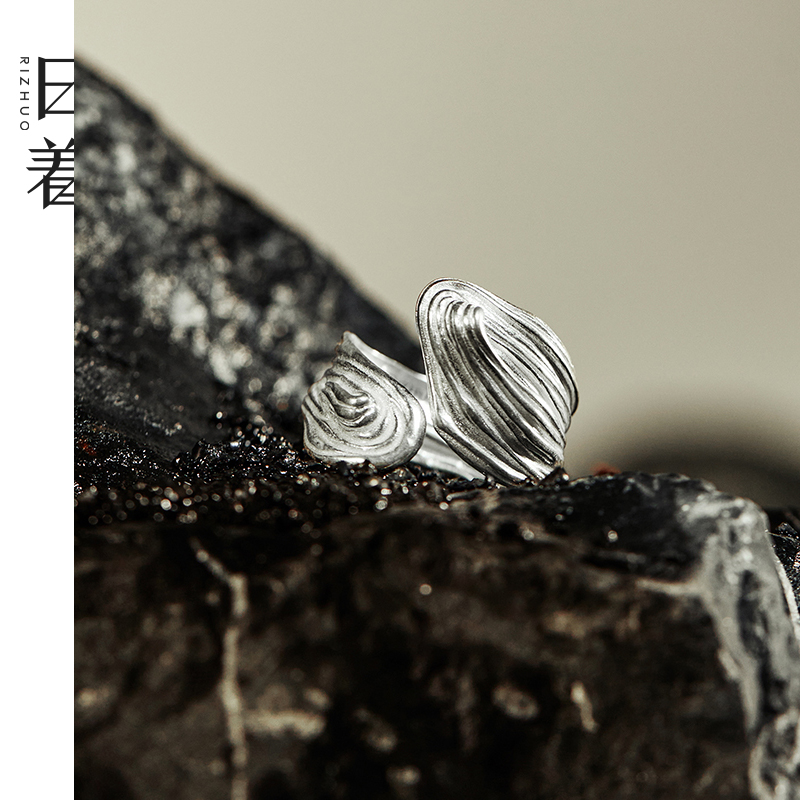 日着纯银手工做旧游侠戒