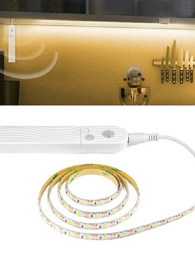 人体智能感应电池盒充电式LED灯带5V灯条整体橱柜床底玄关自动小