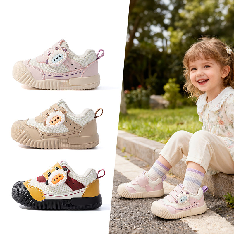 Ginofu新款1-3岁男女宝宝魔术贴机能鞋防滑学步鞋幼儿童鞋