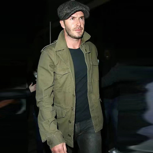 贝克汉姆杰森斯坦森同款野战夹克外套春秋美式复古硬汉风工装大衣