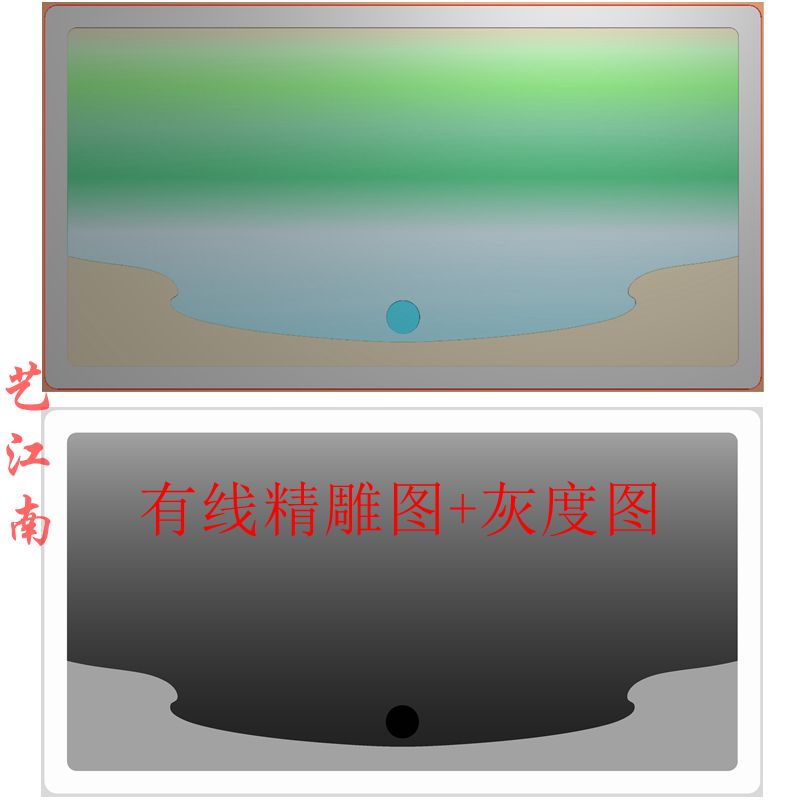 2480简约简单款式茶盘浮雕精雕JDP灰度BMP格式木雕图