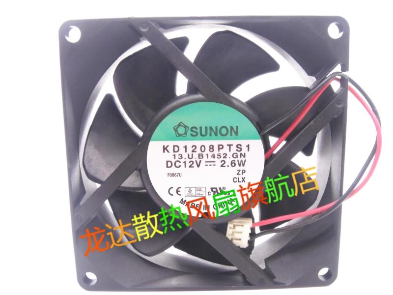 原装 SUNON 8厘米8025 12V 1.9W KD1208PTS1 机箱电源散热风扇2线