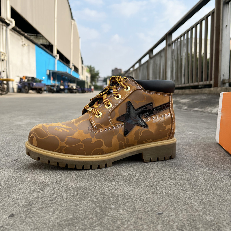 thumbnail for Martin boots men's rhubarb boots fashion casual camouflage mid-top men's shoes kick not bad co-branded trendy workwear men's boots