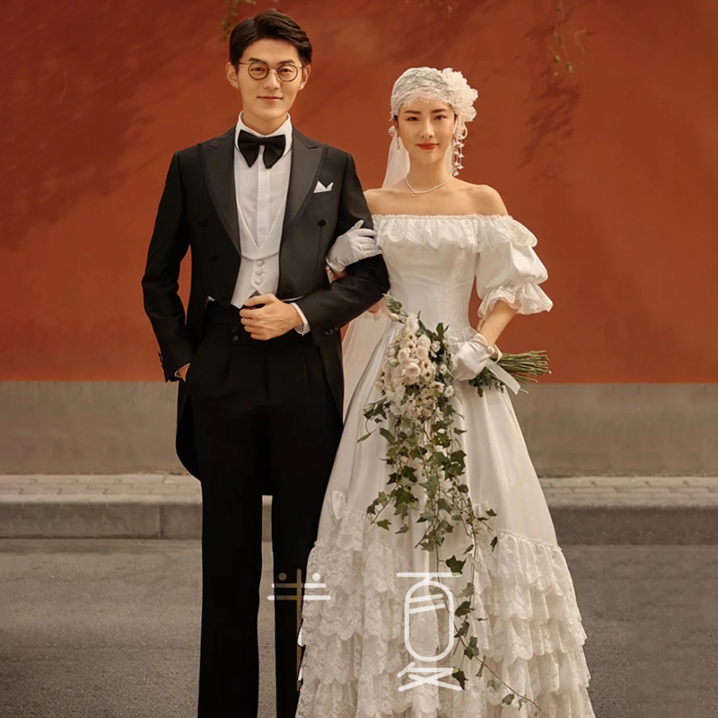 2021新款复古民国风喜嫁古典蕾丝