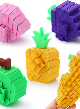 4 Pcs 3D Printed Fidget Fruit Toys Desk Fidget Worm Toy解压