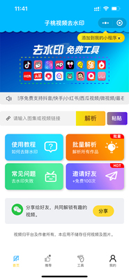 全网小视频去水印不限次工具小程序网页h5均支持