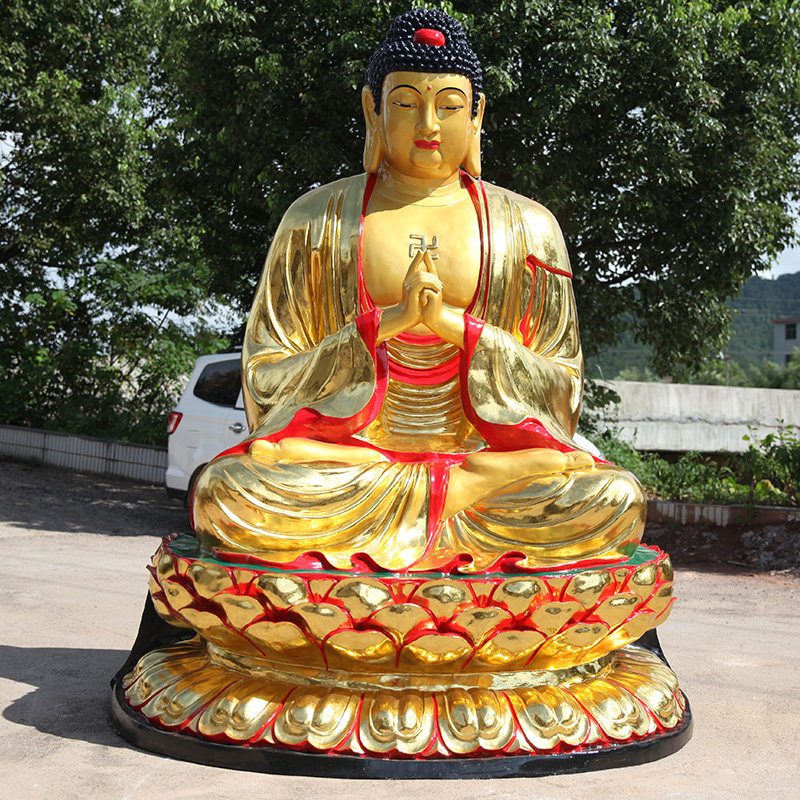 寺庙树脂敦煌彩大日如来三宝佛