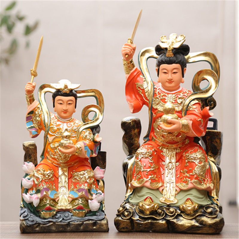 供奉寺庙凤九天玄女圣母娘娘神摆件12寸坐九天玄女神像30cm佛像