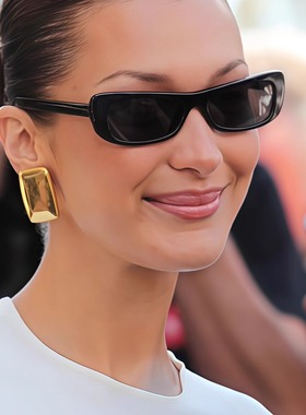 欧美风黑色猫眼墨镜窄框跨境拽姐