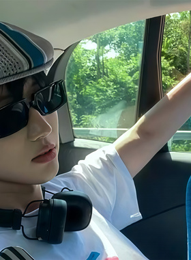 韩国男团黑色方形简约墨镜时尚女