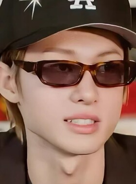 马丁同款豹纹小框眼镜潮男拽酷女