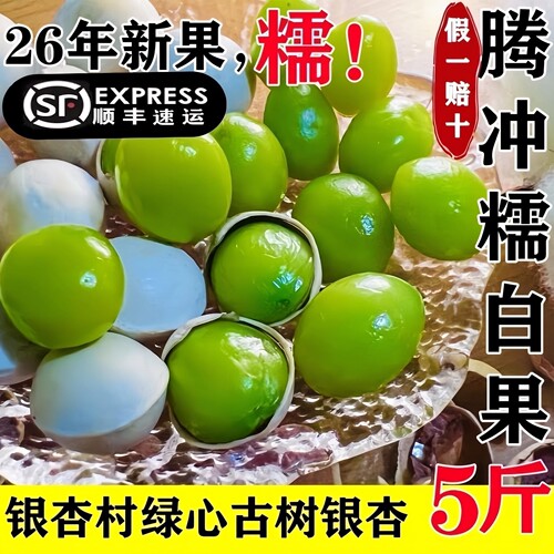 26年腾冲银杏村翡翠糯白果发顺丰