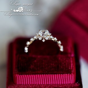 Ewigkeit永恒的回忆 梦中婚戒3.0爱心50分高品质高碳钻S925银戒指