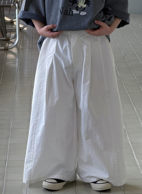 奶酪与喵男童裤子2026年春季韩版阔腿宽松垂感潮范儿童休闲长裤潮