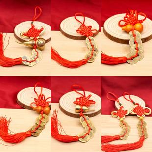 五帝钱中国结桃木葫芦开口黄铜葫芦中国节挂件创意门对门平安挂件