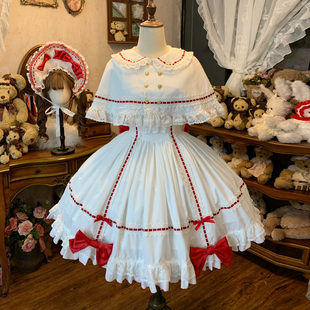 【雪兔茶会】奶茶三分甜lolita斗篷套装甜美可爱公主少女连衣裙
