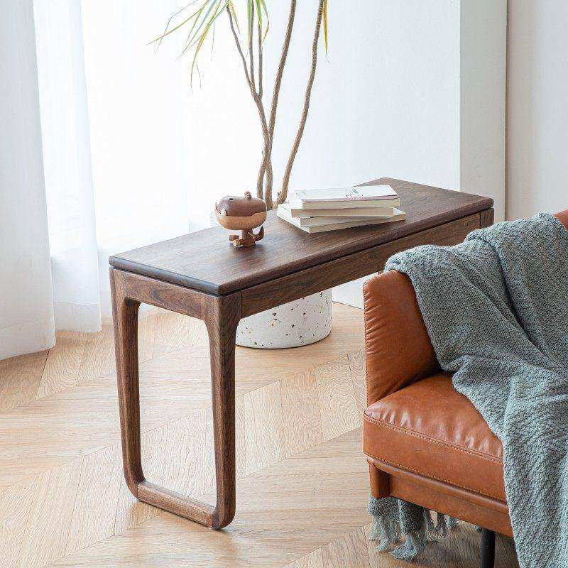 梦天然北美黑胡桃木实木小茶几沙发方几边几角几方桌简约现代北欧
