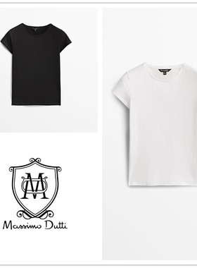 现货Massimo Dutti 女装西班牙代购基本款纯色短袖T恤衫 6850900