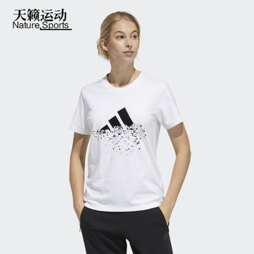 阿迪达斯女2020夏运动服休闲圆领短袖T恤GP0597-GP0599-HA3633