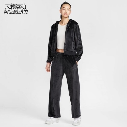 耐克女套装丝绒外套长裤