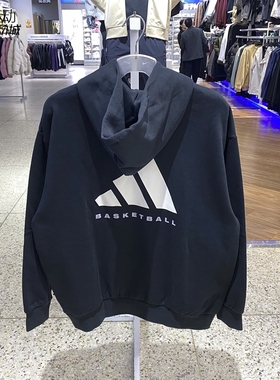 阿迪达斯男女2525新款运动休闲加绒保暖连帽套头卫衣JX5597-5598