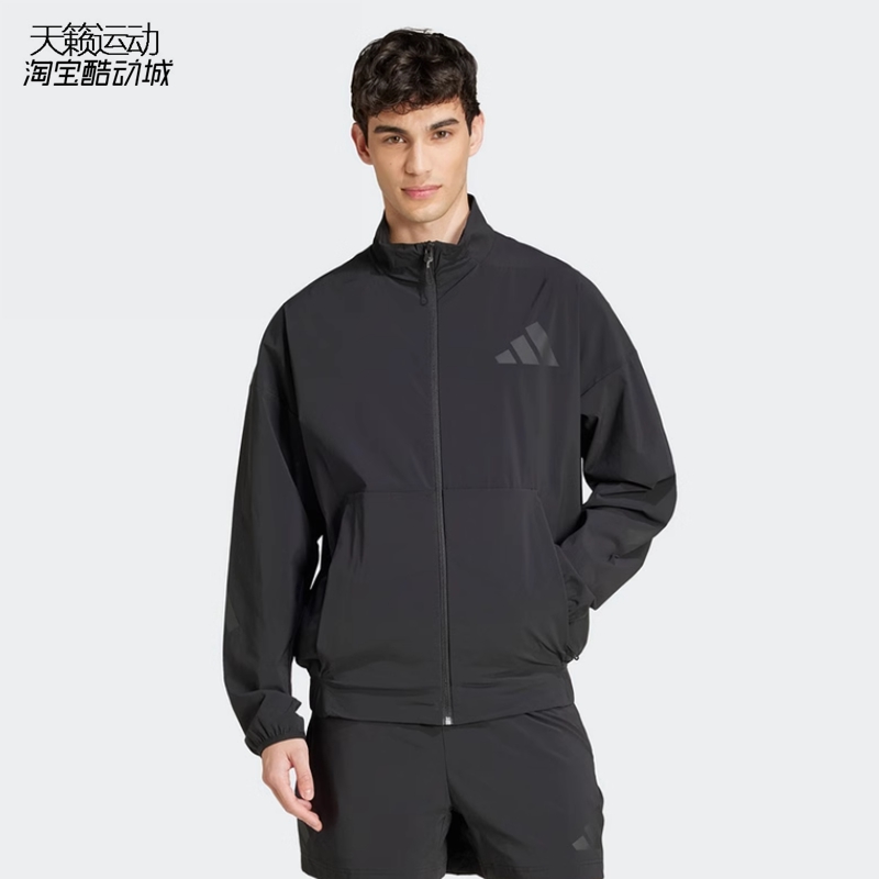 阿迪达斯男立领夹克外套