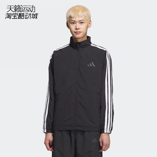 阿迪达斯男立领夹克外套