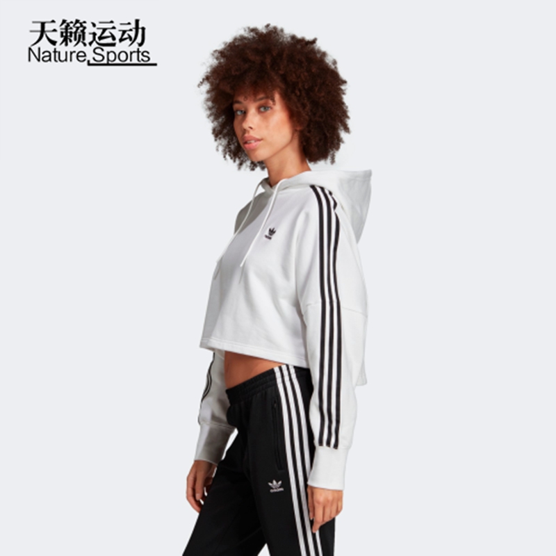 阿迪达斯卫衣女三叶草套头衫运动
