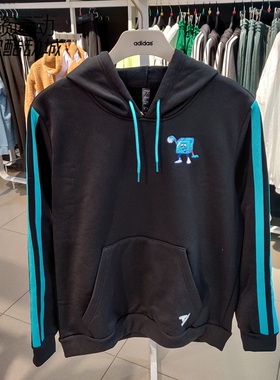 阿迪达斯新男篮球运动加绒套头卫衣 H37612-37613-HC7674-HB3125