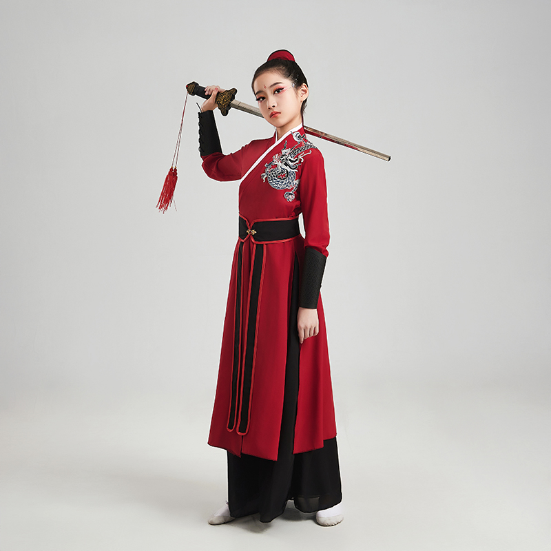 元旦儿童演出服国风雪龙吟花木兰演出服中国舞扇子舞表演舞蹈服