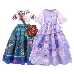 Halloween Kids Girls Encanto Princess Dress Isbela Cosplay