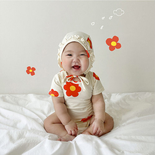 印花哈衣可爱幼儿连体衣包屁衣