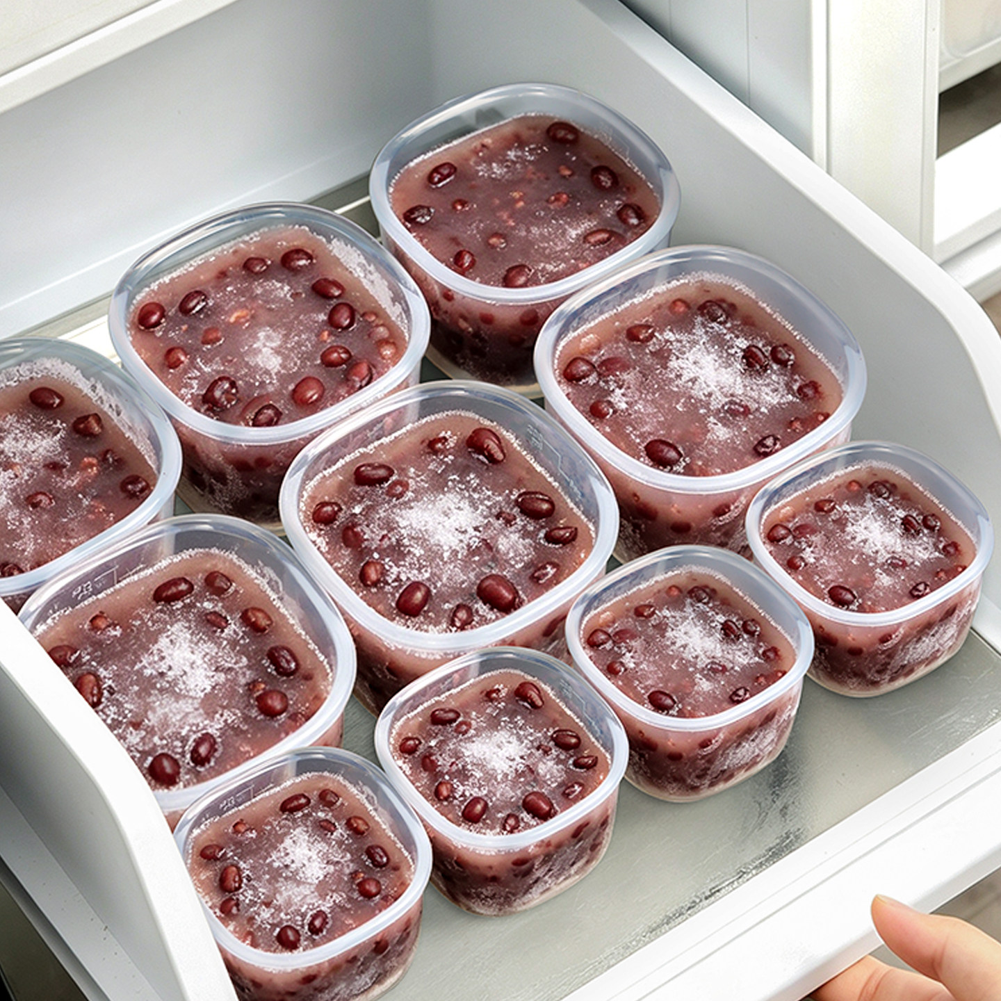 硅胶红豆沙冷冻制冰格模具独立单个大块绿豆汤分装盒好脱模食品级