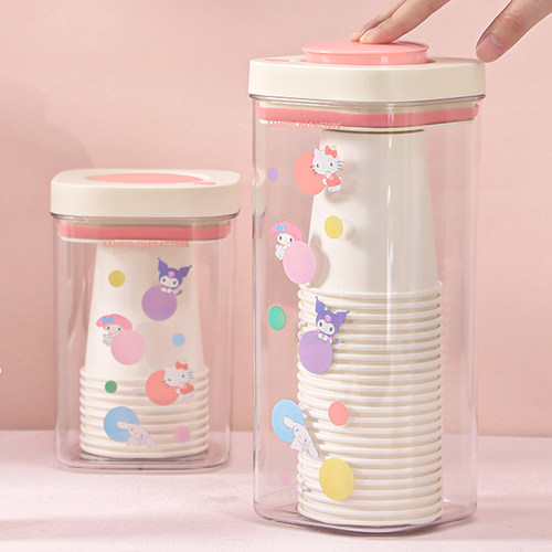 三丽鸥桌面带盖防尘纸杯收纳盒