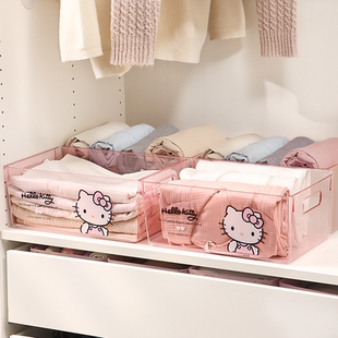 透明整理储物筐 三丽鸥HelloKitty婴儿衣服收纳箱宝宝衣柜抽屉式