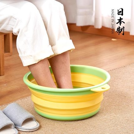 日本进口硅胶可折叠盆出差便携旅行洗衣洗脸盆泡脚盆子大容量水盆